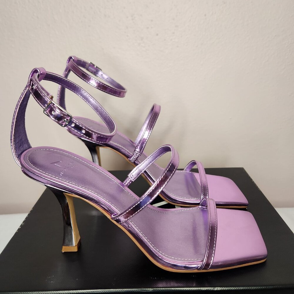NEW Marc Fisher Dalida Purple Square Toe Sandal Heel Stiletto Size 7 - Picture 7 of 11